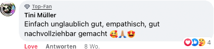 Social Media Testimonial aus dem Bereich Pflege