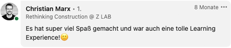 Social Media Testimonial aus dem Bereich Start-up